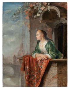 Jeune dame sur un balcon, vers 1664