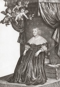 Marie de Médicis, reine de France. Portrait (impression) - Gerrit van (after) Honthorst