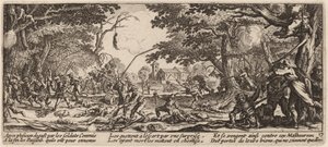 Les paysans se vengent - Gerrit van Schagen after Jacques Callot