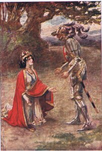 Le Chevalier à la Croix Rouge était complètement vaincu, Histoires de la Reine des Fées publiées par George Harrap and Company - Gertrude E. Demain (after) Hammond
