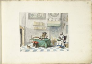 Homme lisant à une dame
