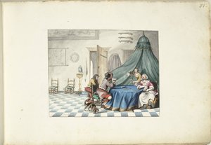 Joueurs de cartes dans un intérieur - Gesina ter Borch (signed by artist)