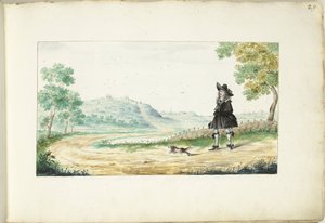 Homme marchant sur un chemin de campagne