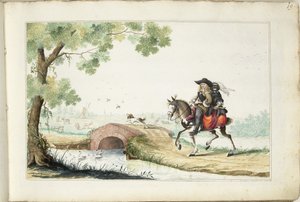 Homme et femme masquée à cheval