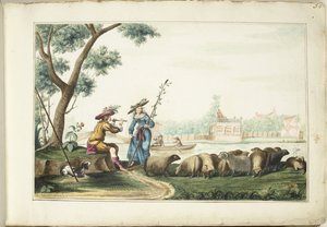 Scène pastorale au bord d
