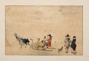 Traîneau en forme de dragon sur la glace - Gesina ter Borch