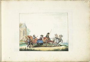 Petit garçon mendiant près du carrosse d