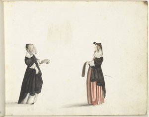 Deux femmes debout de profil - Gesina ter Borch