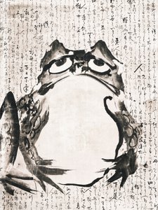Grenouille japonaise (fin du XVIIIe – XIXe siècle) ; encre et couleur sur papier d