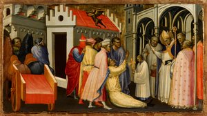 Saint Hugues de Lincoln exorcise un homme possédé par le diable, 1404-1407 - Gherardo Starnina