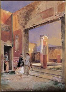 Italie, Maison de Castor et Pollux à Pompéi 1857