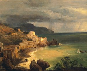 Tempête sur la côte amalfitaine et le golfe de Naples par Giacinto Gigante (1806-1876), Italie - Giacinto Gigante