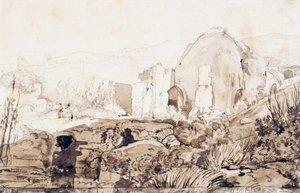 Temple de Diane à Baia, c.1844 - Giacinto Gigante
