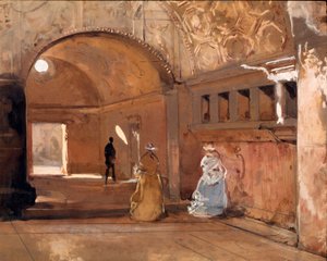 Les Thermes de Pompéi Aquarelle de Giacinto Gigante (1806-1876) 19ème siècle Galleria Nazionale d