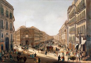 Vue de la rue Toledo à Naples Peinture par Giacinto Gigante (1806-1876) Naples Museo Nazionale di San Martino - Giacinto Gigante