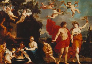 Sine Baccho et Cerere Friget Venus - Giacinto Gimignani or Gemignano