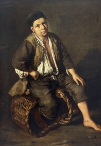Garçon de courses assis sur un panier - Giacomo Ceruti