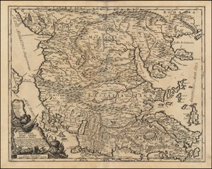 1684 carte de la Thessalie et de la Macédoine par Giacomo Cantelli da Vignola - Giacomo Cantelli