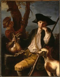 G.F.Cipper dit Il Todeschini, Chasseur au repos / Peinture