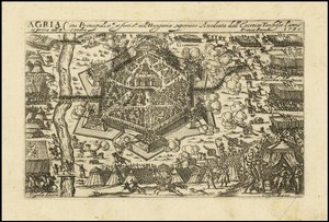 Agria - Principale et plus puissante ville de Haute-Hongrie assiégée par les Chypriotes turcs en 1596 - Giacomo Franco