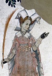Marguerite de Roussy, épouse de Tommaso III, en Teuca (détail) - Giacomo Jaquerio