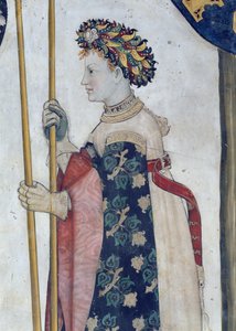 Les Neuf Preux et les Neuf Preuses, détail de Sémiramis, 1418-30 - Giacomo Jaquerio