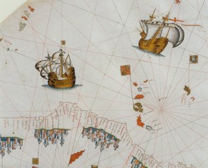 Carte nautique, détail des îles Canaries, 1564 - Giacomo Maggiolo