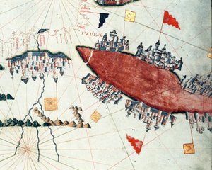 La mer Rouge et le canal de Suez (portulan) - Giacomo Maggiolo