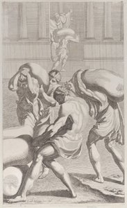 Hommes apportant des sacs de plomb au monastère de Saint-Benoît, 1687-1717 - Giacomo Maria Giovannini