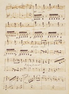 Page manuscrite de la partition des 