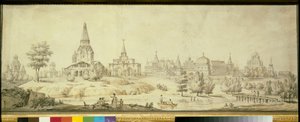 Vue du quartier de Kolomenskoie à Moscou, à gauche l