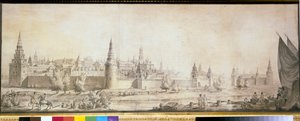 Vue panoramique du Kremlin de Moscou à la fin du 18ème siècle