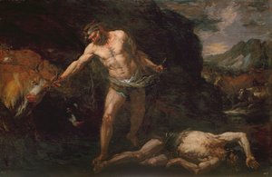 Hercule tue le géant Cacus et récupère le bétail de Géryon