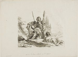 Trois soldats et un garçon, des Capricci - Giambattista Tiepolo