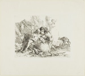 Deux magiciens et un enfant, de Scherzi - Giambattista Tiepolo
