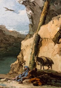Repos pendant la fuite en Égypte, vers 1762/70 (Huile sur toile)