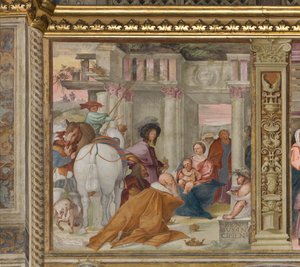 Nef centrale, cinquième travée nord, Adoration des Mages, Gian Francesco Bembo - Gian Francesco Bembo