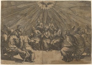 Pentecôte - Gian Jacopo Caraglio after Raphael