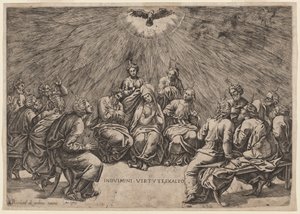 Pentecôte - Gian Jacopo Caraglio, after Raphael