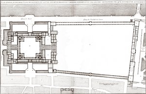Plan général suivant le projet de Bernin pour le Louvre et les Tuileries dans « Architecture française » par Jacques-François Blondel - Gian Lorenzo (after) Bernini