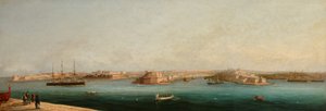 Grand Harbour et Trois Cités depuis le quai de La Valette, 1869