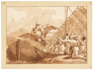 Polichinelle emporté par un aigle - Giandomenico (1727 1804) Tiepolo