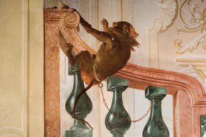 (détail) de singe, de la salle des scènes de carnaval dans la Foresteria - Giovanni Domenico Tiepolo