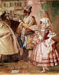 Masques vénitiens (détail) - Giandomenico  Tiepolo