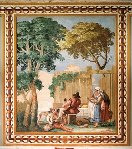 Famille de paysans à table, de la Salle des Scènes Rustiques, dans la Foresteria (Maison d