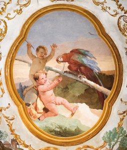 Putti avec un perroquet, de la Salle des Putti dans la Foresteria (Maison d