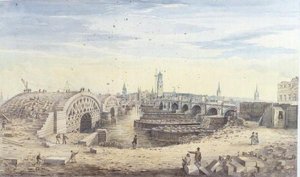 Construction du nouveau Pont de Londres à côté de l