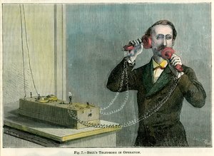 Téléphone de Bell en fonctionnement, fin du 19e siècle - Gilbert