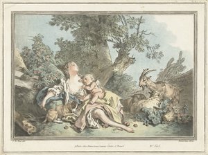 Bergère endormie et Amour endormi