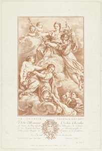 Allégorie avec Justice comme protectrice des arts